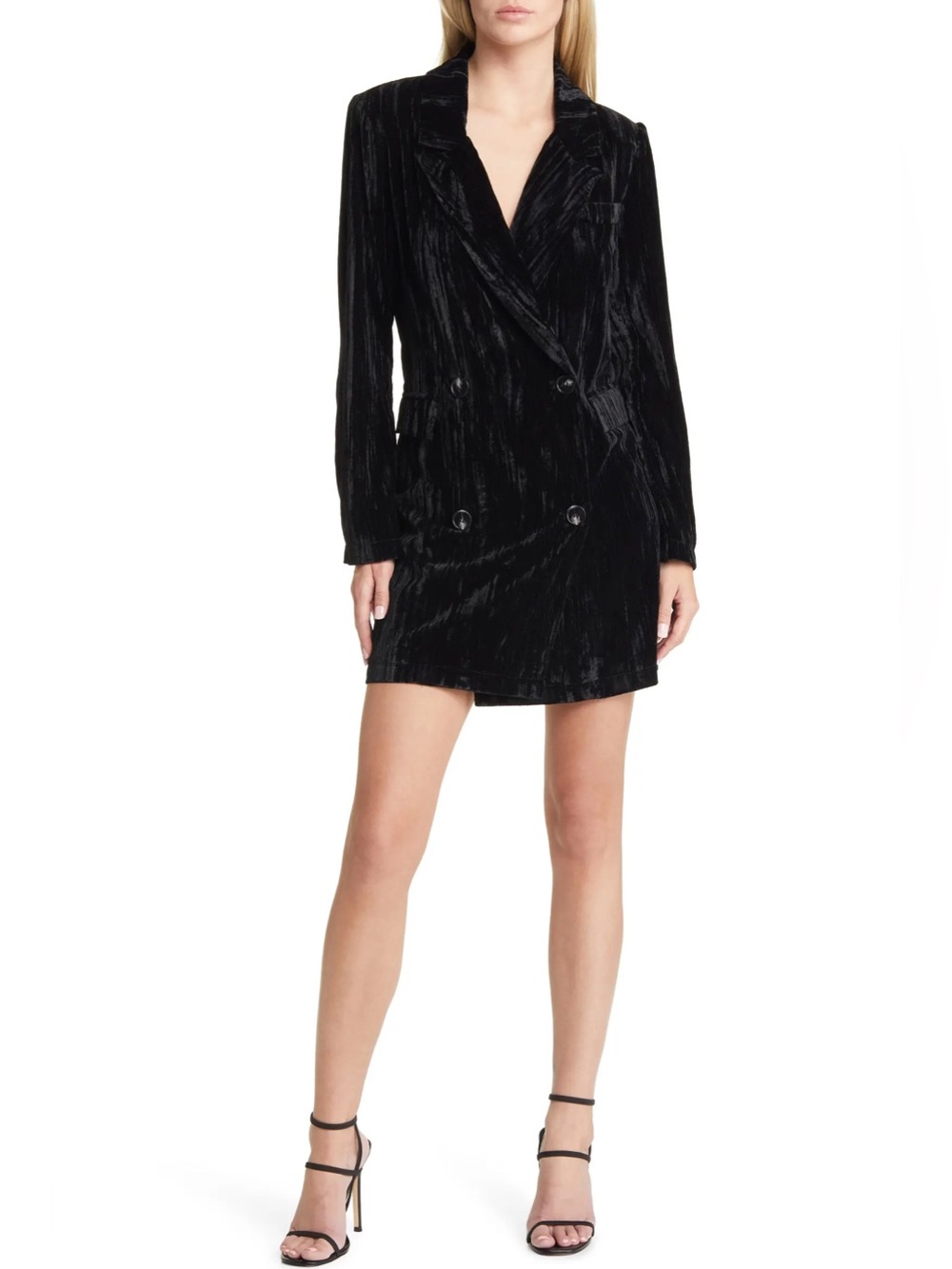 Elegant Black Velvet Women's Blazer